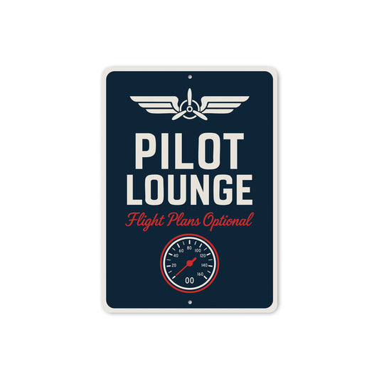 Pilot Lounge Flight Plans Optional Wings Decor Sign