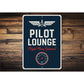 Pilot Lounge Flight Plans Optional Wings Decor Sign