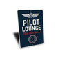 Pilot Lounge Flight Plans Optional Wings Decor Sign