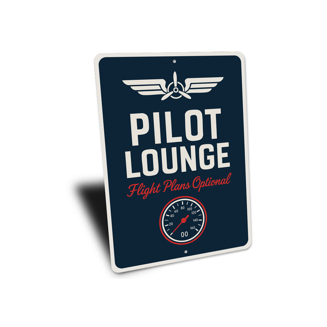 Pilot Lounge Flight Plans Optional Wings Decor Sign