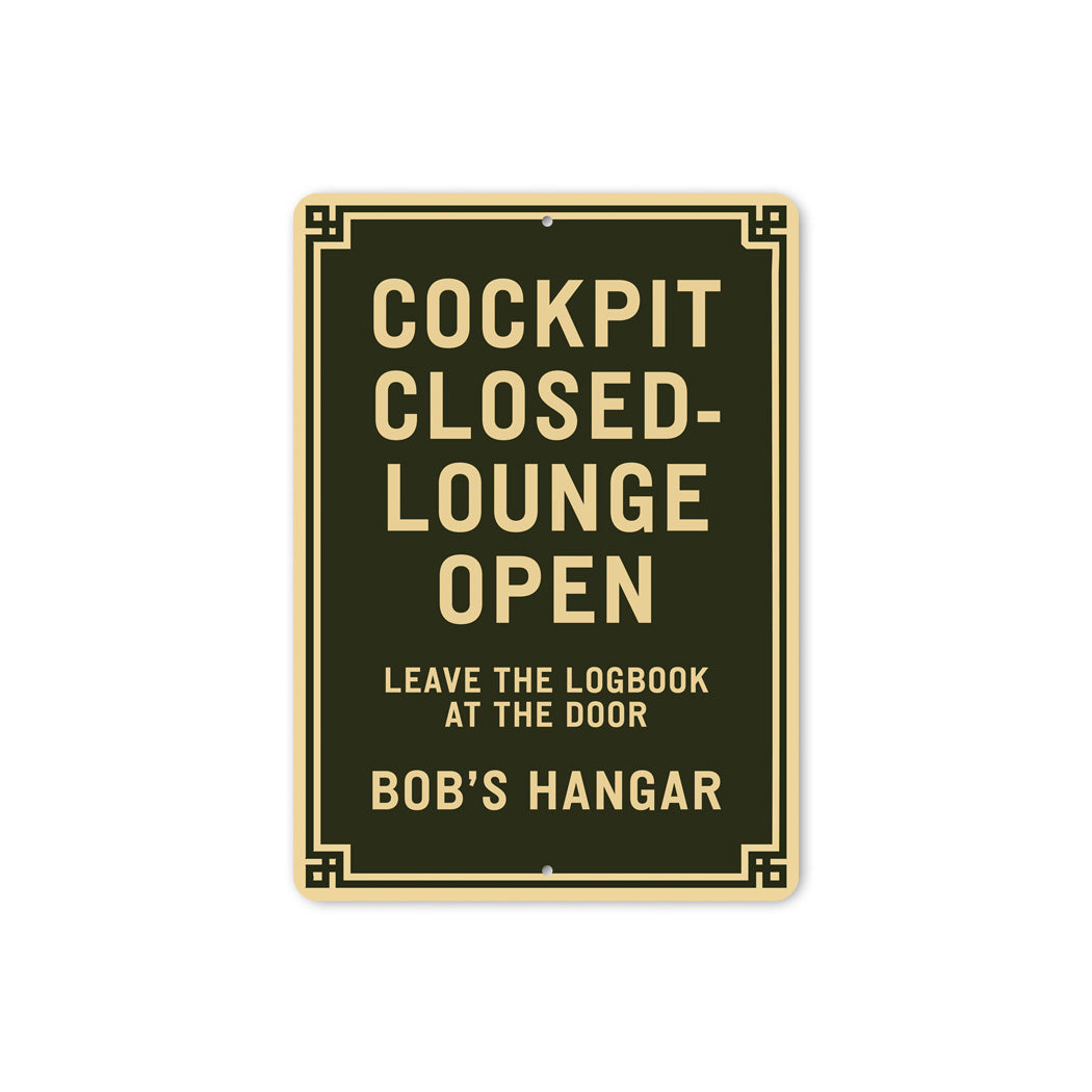 Personalized Hangar Cockpit Closed-Lounge Open Sign
