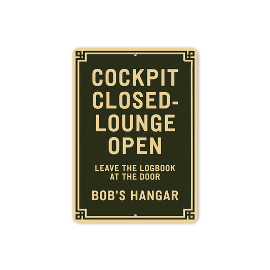 Personalized Hangar Cockpit Closed-Lounge Open Sign