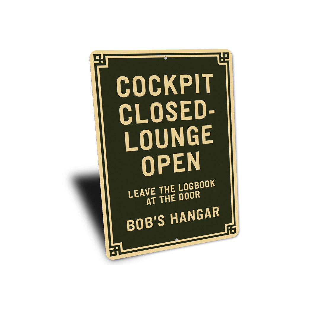 Personalized Hangar Cockpit Closed-Lounge Open Sign
