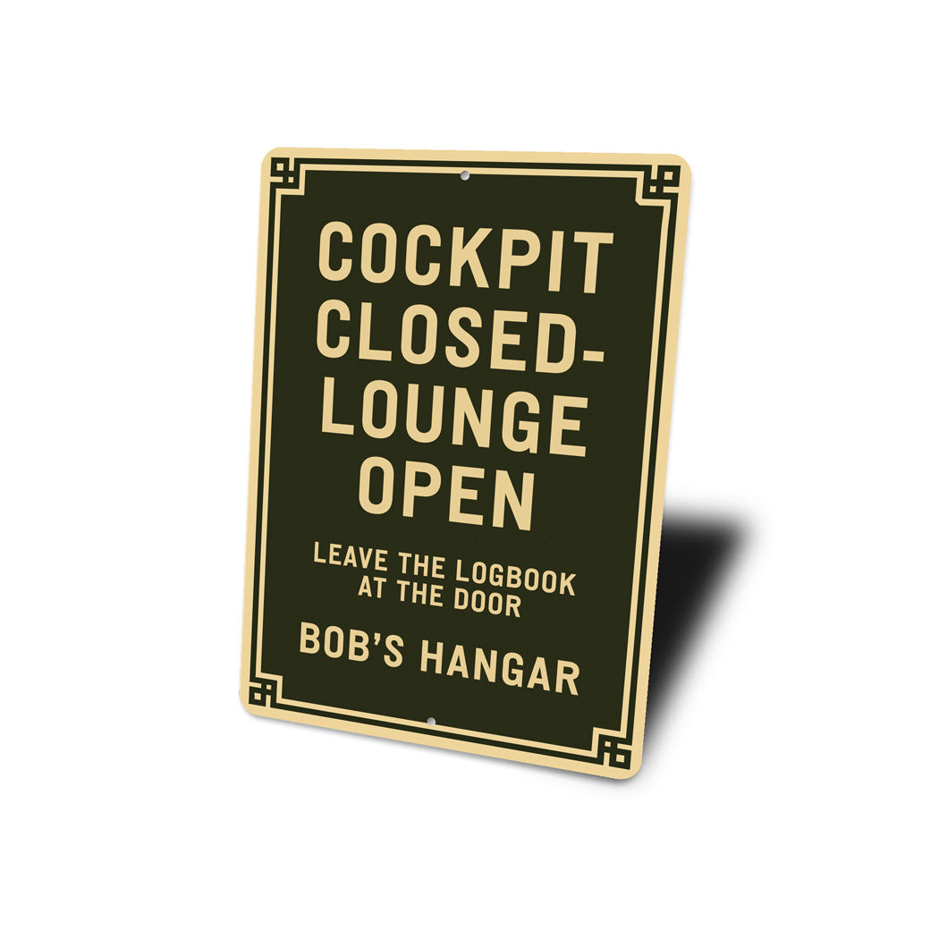 Personalized Hangar Cockpit Closed-Lounge Open Sign