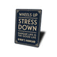 Personalized Hangar Wheels Up Stress Down Good Life Sign
