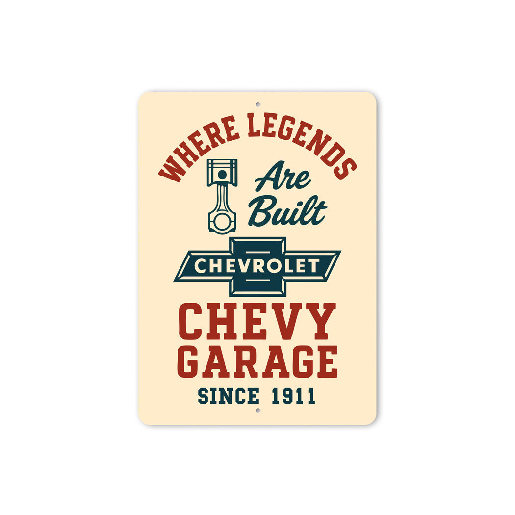 Where Legends Are Built Garage Sign