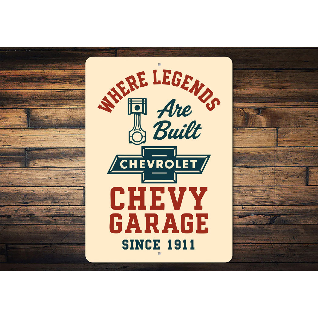 Where Legends Are Built Garage Sign