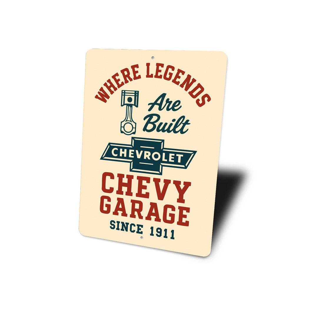 Where Legends Are Built Garage Sign