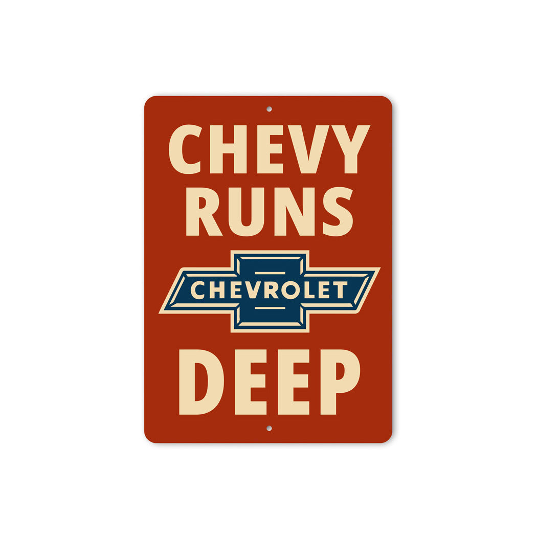 Chevy Runs Deep Decor Sign