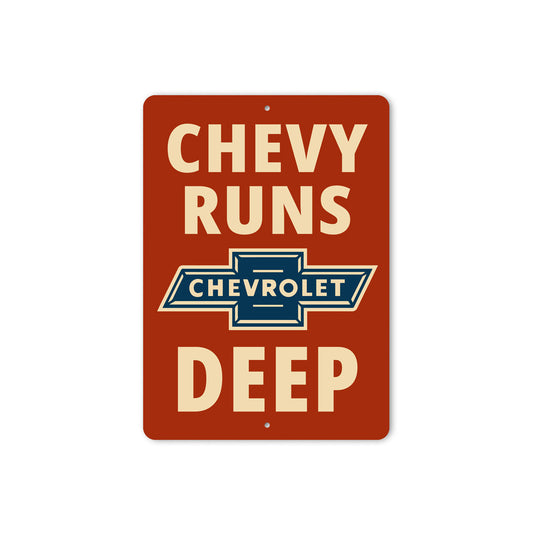 Chevy Runs Deep Decor Sign
