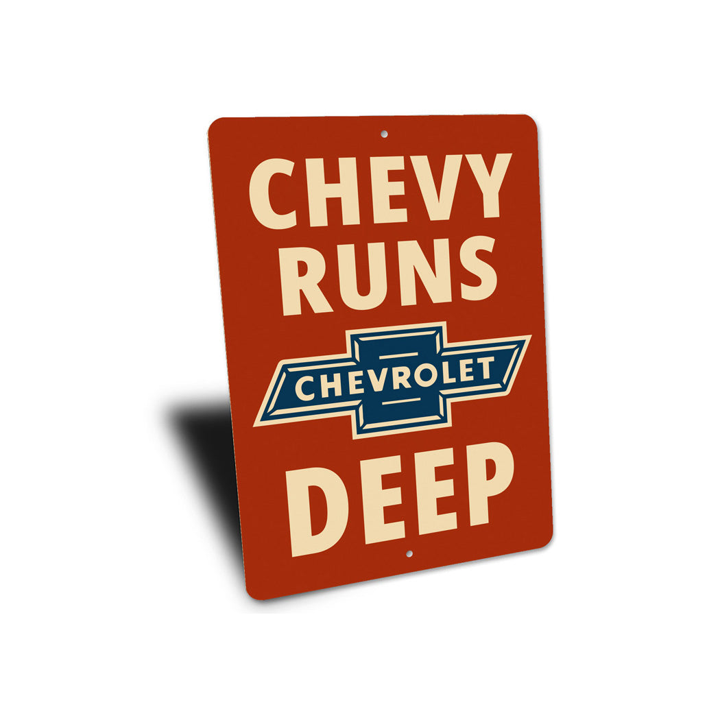 Chevy Runs Deep Decor Sign