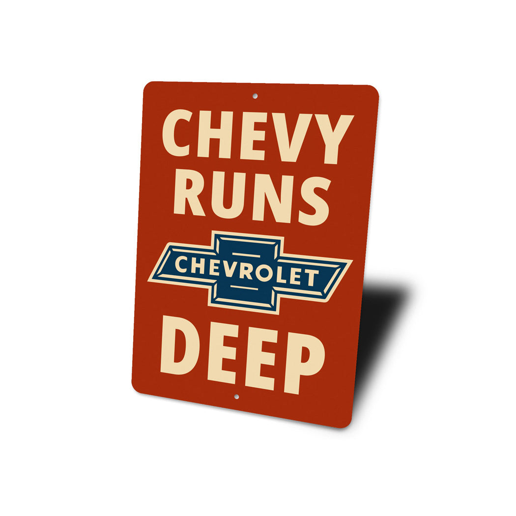 Chevy Runs Deep Decor Sign