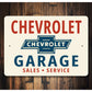Chevrolet Garage Sales Service Sign