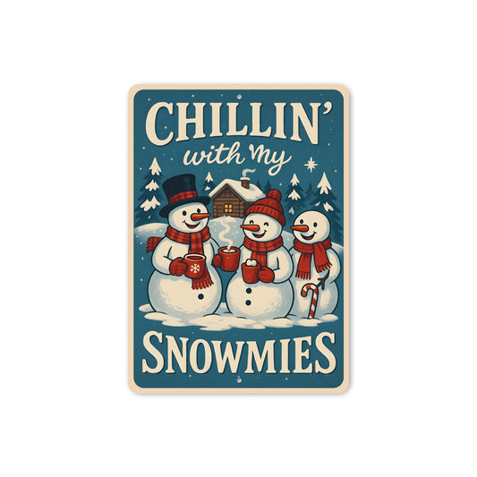 Chillin With My Snowmies Snowmen With Cocoa Sign