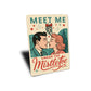 Meet Me Under The Mistletoe Retro Comic Holiday Sign