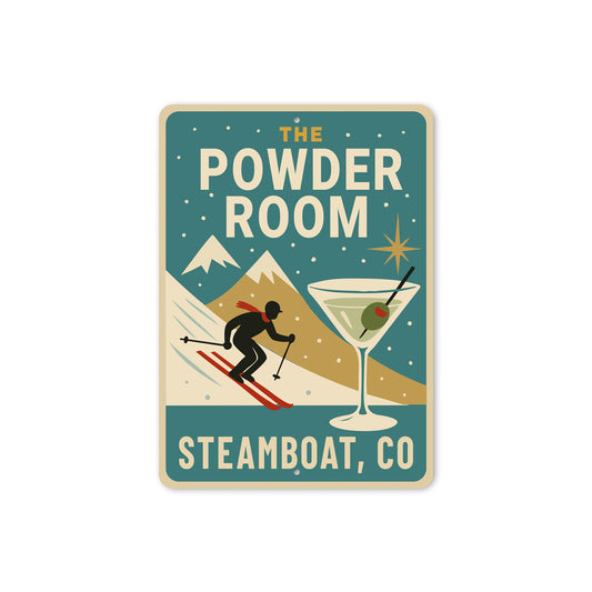 The Powder Room Ski And Cocktails Steamboat Colorado Sign