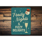 Frotsty Nights And Fizzy Delights Snowman Champagne Sign