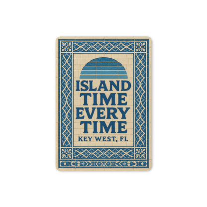 Key West Island Time Every Time Mediterranean Tile Sign