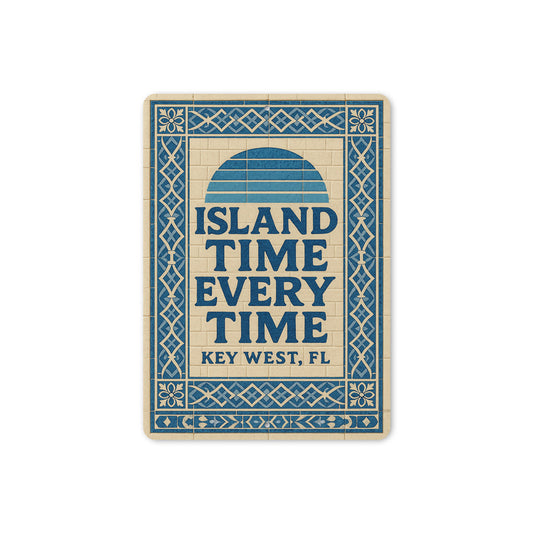 Key West Island Time Every Time Mediterranean Tile Sign