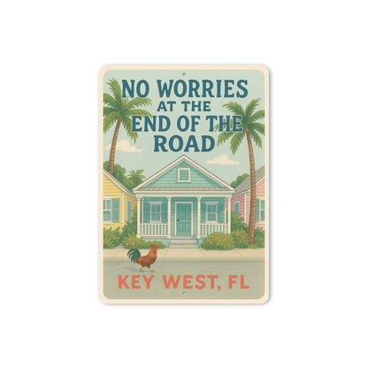 No Worries Key West Rooster Conch Cottage Sign