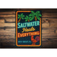 Saltwater Heals Everything Key West Retro Neon Sign