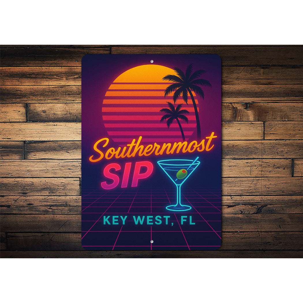 Southernmost Sip Key West Florida Neon Cocktail Sign