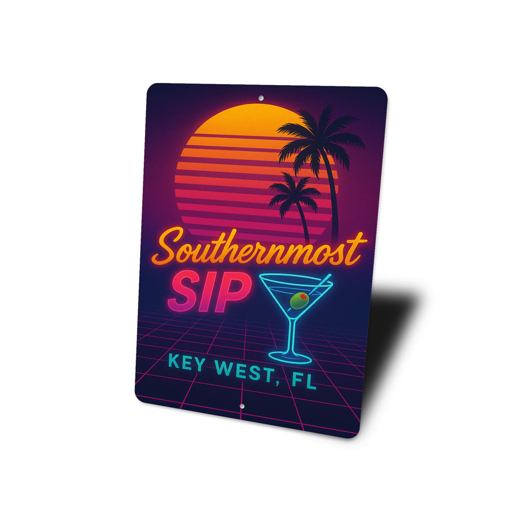 Southernmost Sip Key West Florida Neon Cocktail Sign