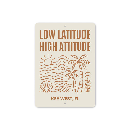 Low Latitude, High Attitude Beach Vibes Coastal Sign