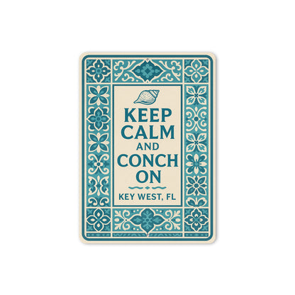 Keep Calm And Conch On Key West Tile-Inspired Beach Sign