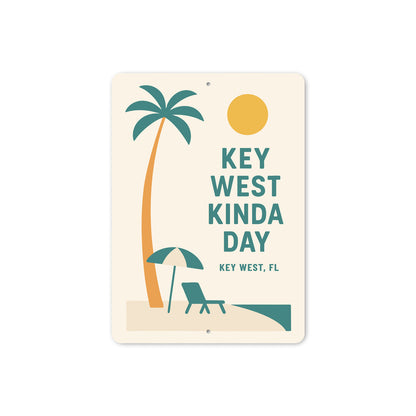Key West Kinda Day Minimalist Beach Vibes Sign