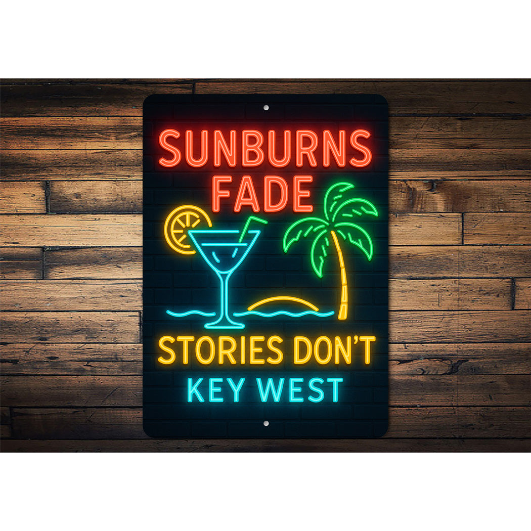 Sunburns Fade Stories Don't Beach Bar Neon Sign Sign