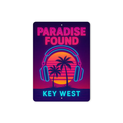 Key West Paradise Found DJ Sunset Party-Themed Sign
