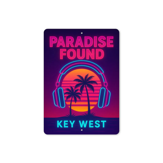 Key West Paradise Found DJ Sunset Party-Themed Sign