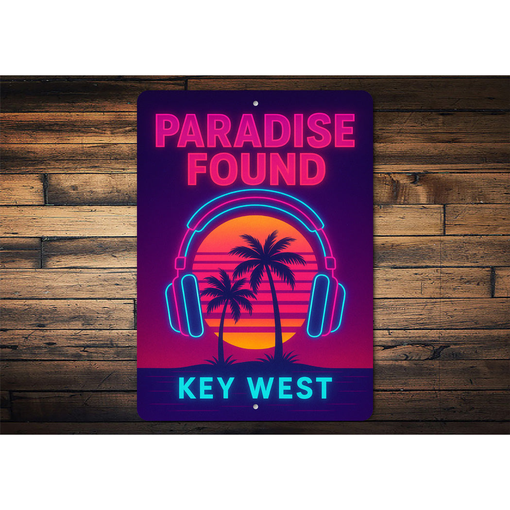 Key West Paradise Found DJ Sunset Party-Themed Sign