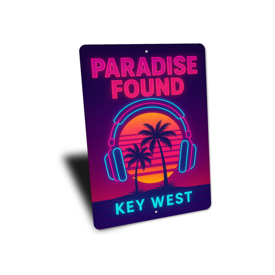 Key West Paradise Found DJ Sunset Party-Themed Sign