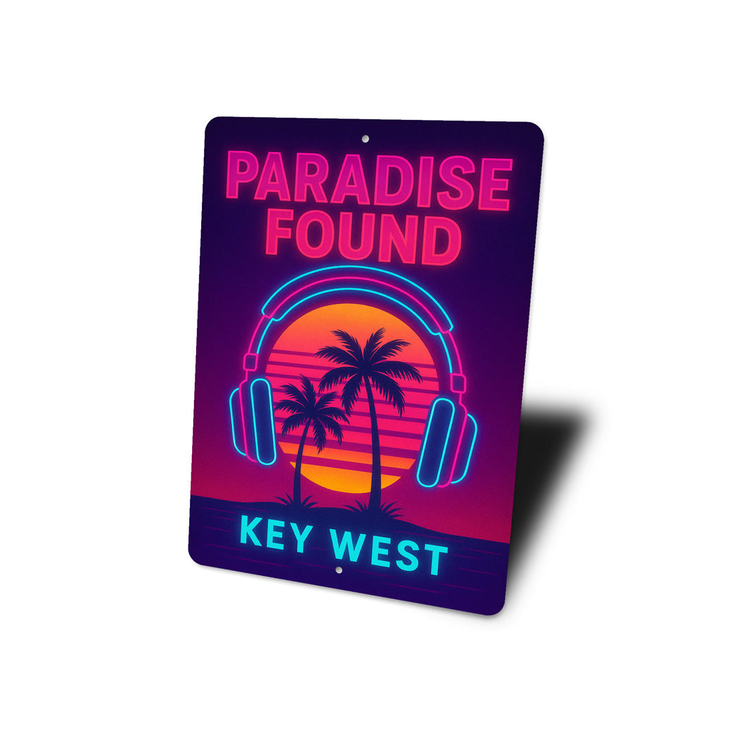 Key West Paradise Found DJ Sunset Party-Themed Sign