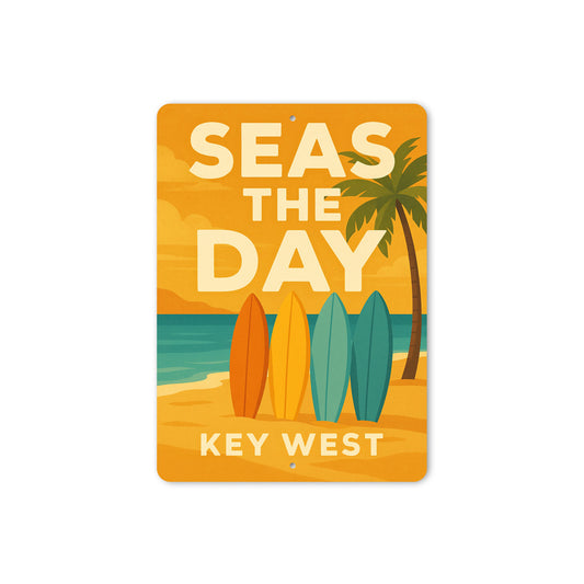 Seas The Day Key West Beach Surfer Sign