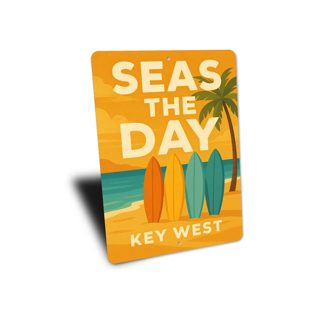Seas The Day Key West Beach Surfer Sign