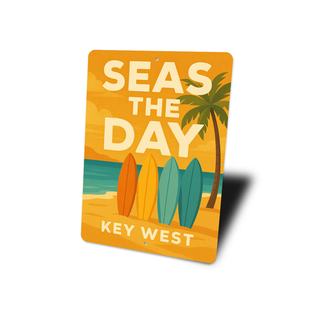 Seas The Day Key West Beach Surfer Sign