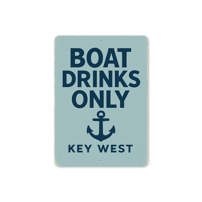 Boat Drinks Only Key West Anchor Nautical Sign