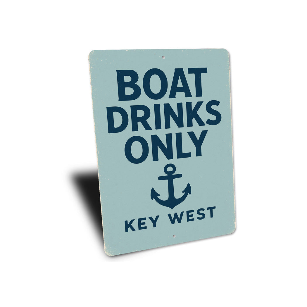 Boat Drinks Only Key West Anchor Nautical Sign