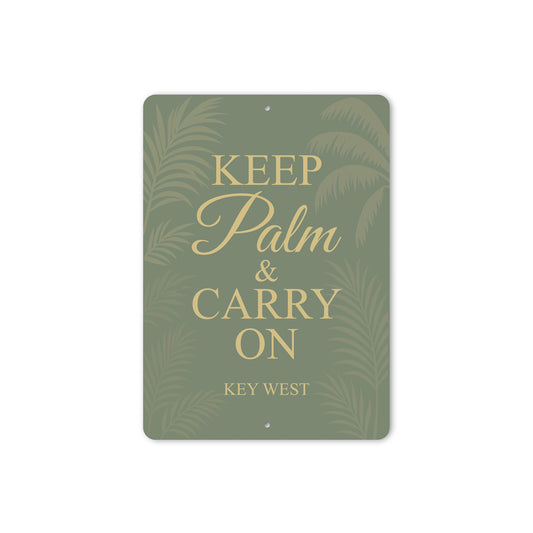 Keep Palm & Carry On Key West Resort-Themed Pun Sign