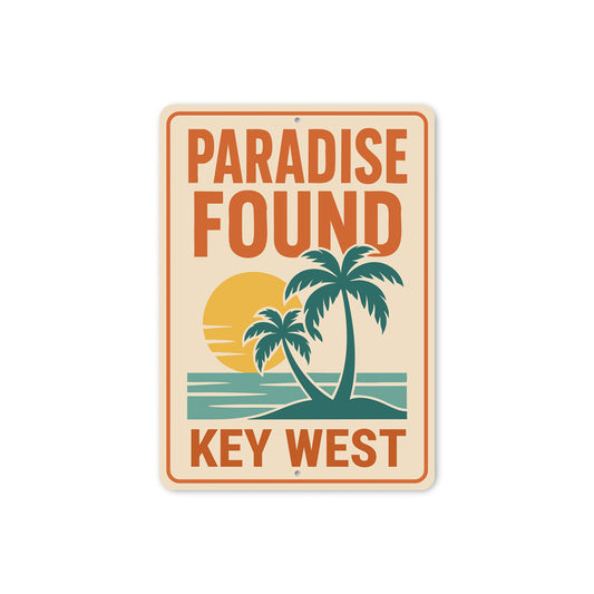 Paradise Found Beach Palms and Sunset Key West Sign