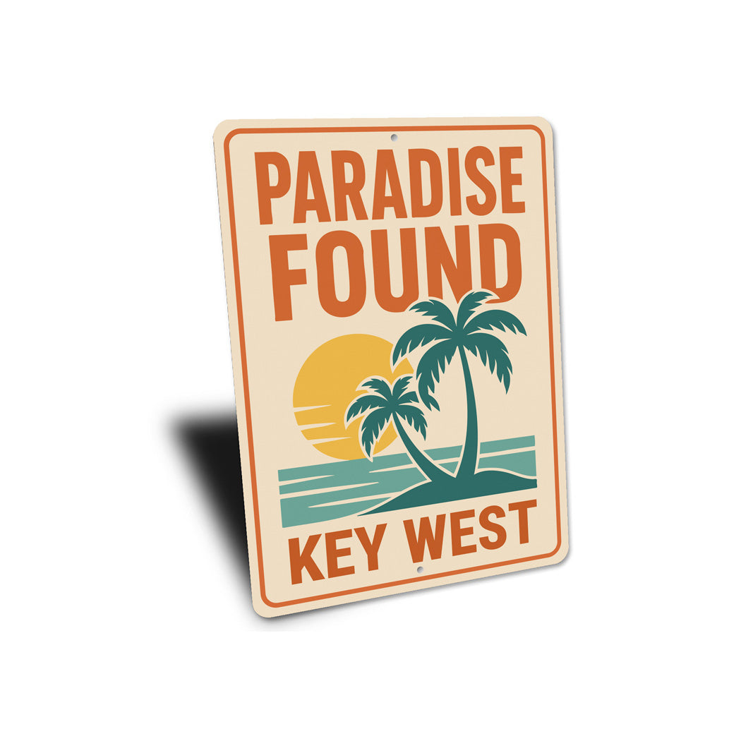 Paradise Found Beach Palms and Sunset Key West Sign