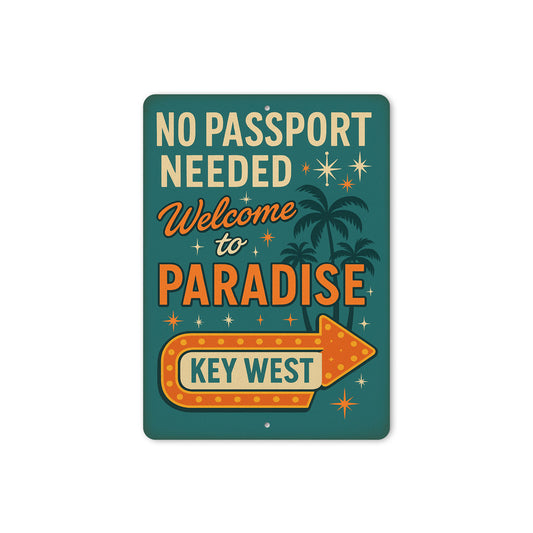 Welcome To Paradise Retro Boardwalk Key West Sign