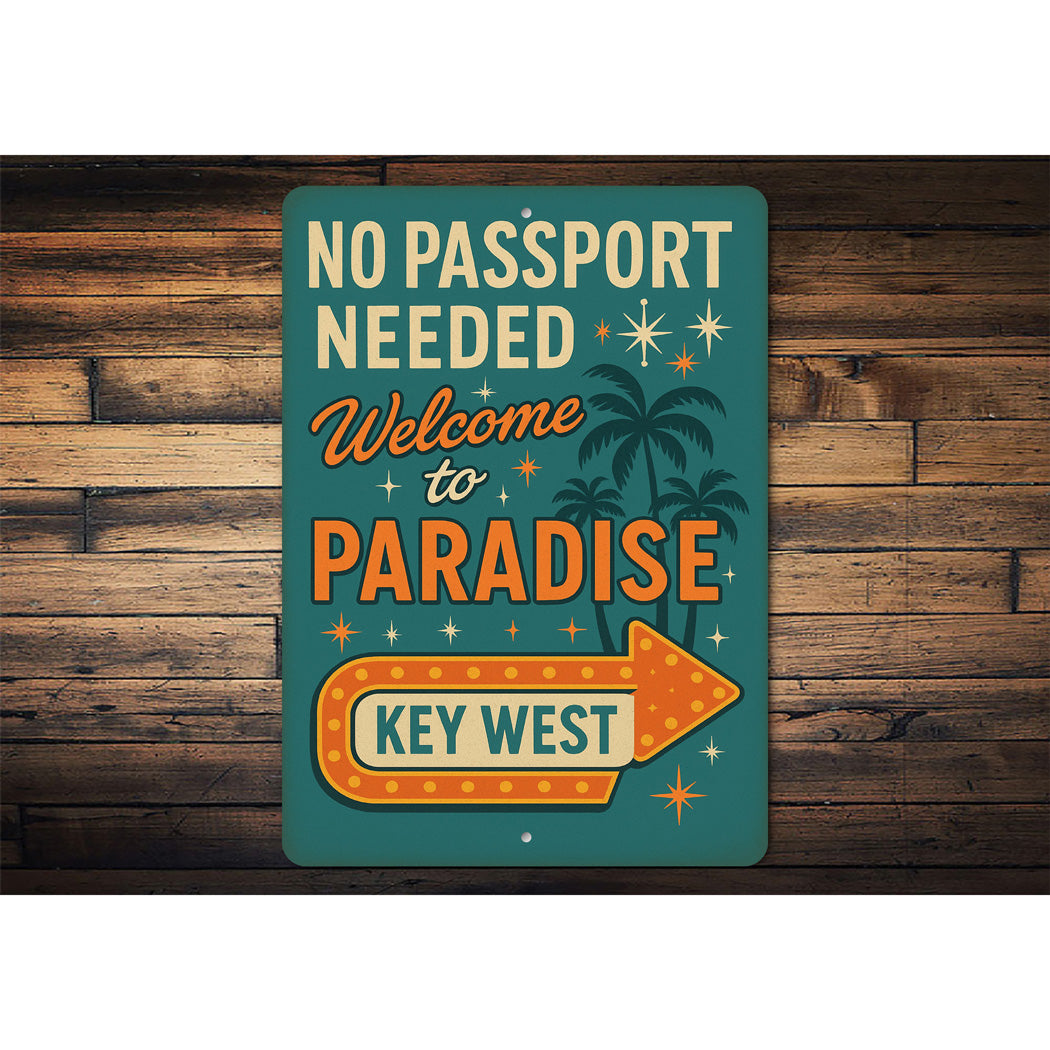Welcome To Paradise Retro Boardwalk Key West Sign