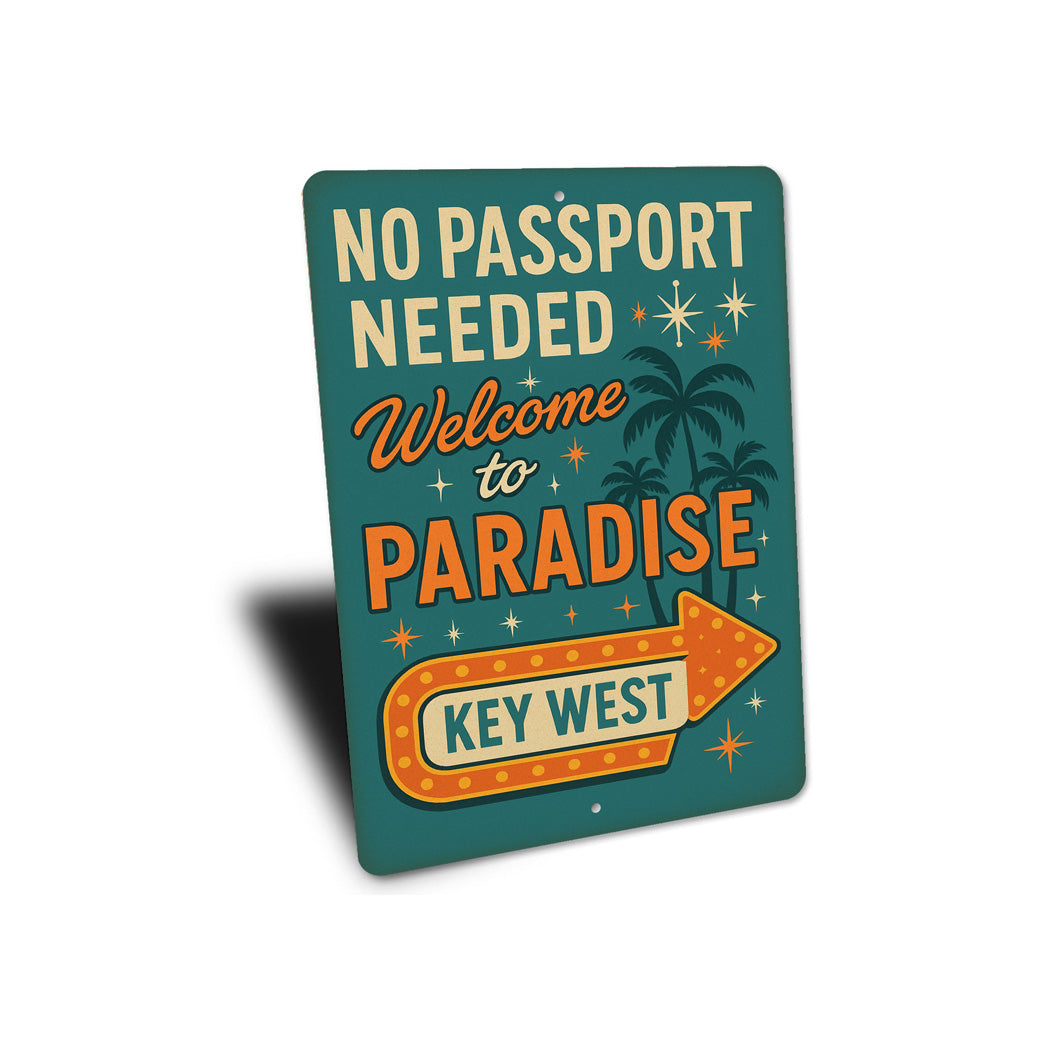 Welcome To Paradise Retro Boardwalk Key West Sign