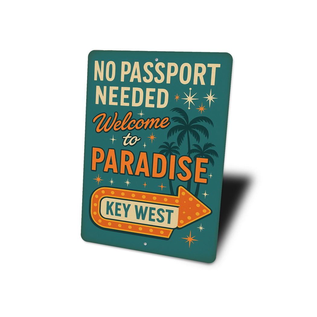 Welcome To Paradise Retro Boardwalk Key West Sign