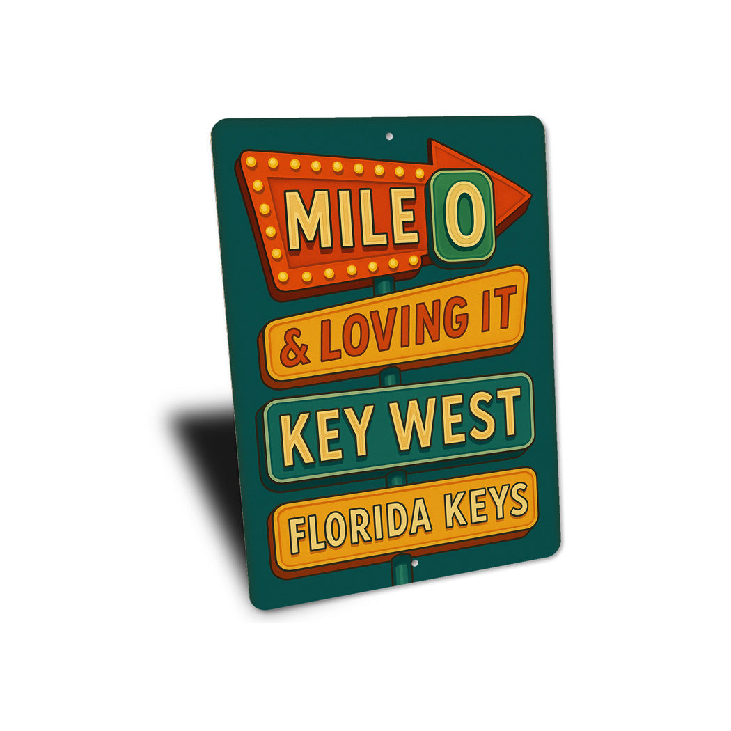 Mile 0 & Loving It Key West Retro Motel Sign