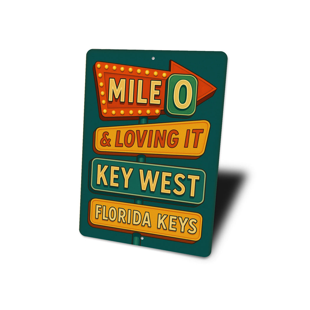 Mile 0 & Loving It Key West Retro Motel Sign